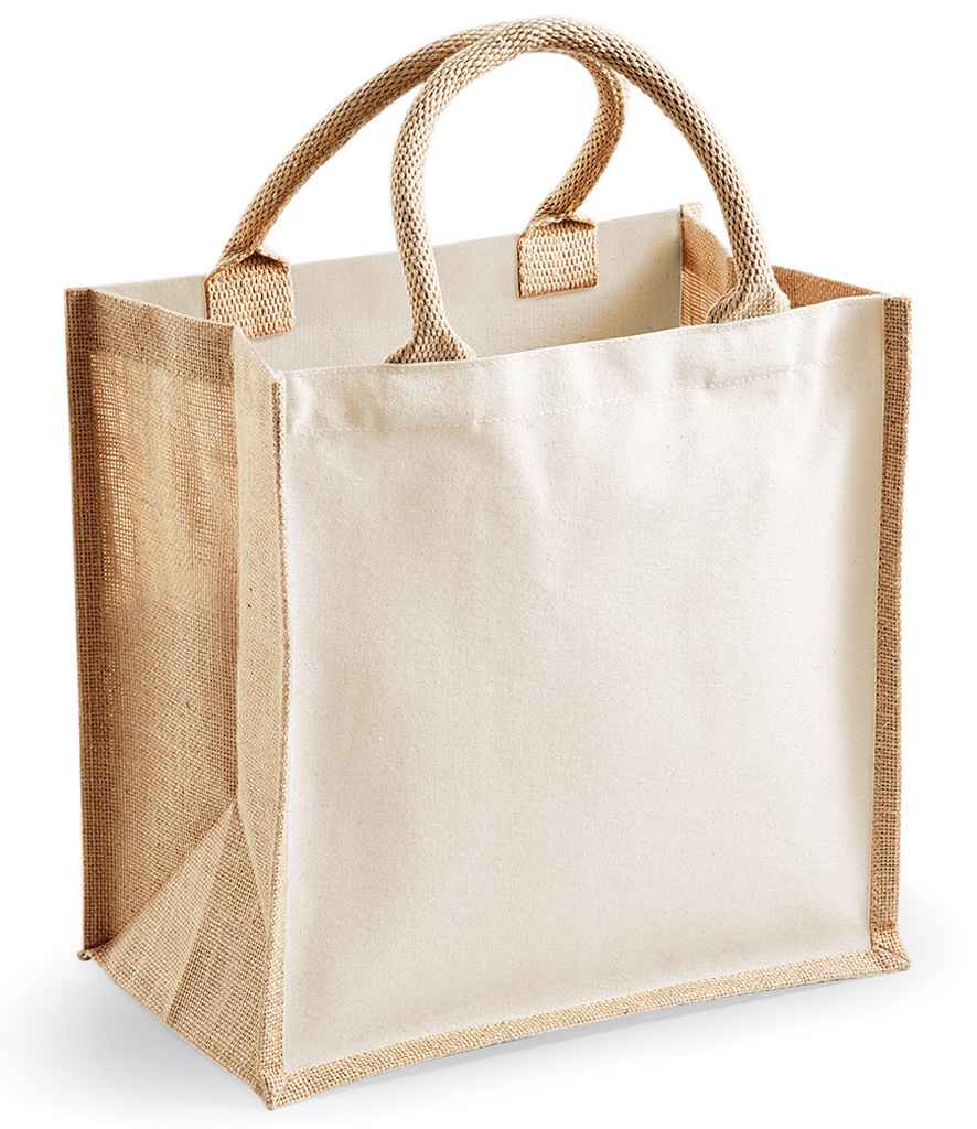 Personalised Midi Jute Tote Bag - Add Image Or Text