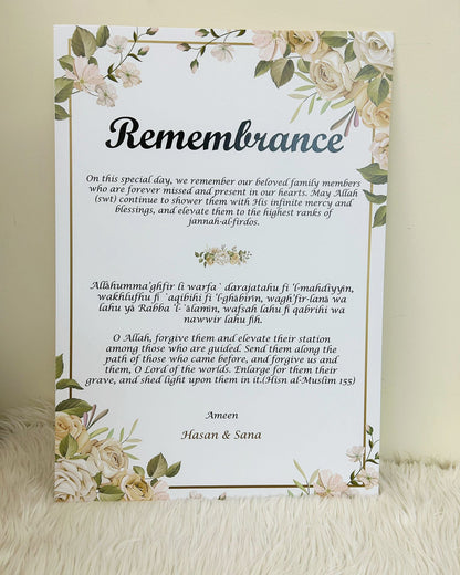 Personalised Remembrance Wedding Board Islamic marriage certificates Memorable Keepsakes Anniversary Nikkah Islamic Gift