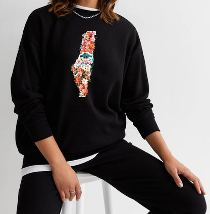 Palestine Floral Map Falastin Unisex Adult Sweatshirt