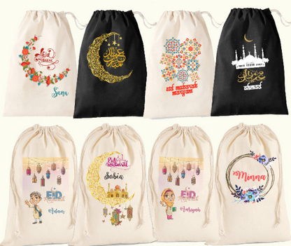 Personalised Name Printed Eid Gift Sack Eid Mubarak Gifts