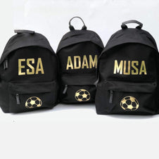 Personalised Kids Junior Backpacks Football Design