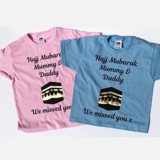 Kids Personalised  T-shirt Welcome back from Hajj Kabba print