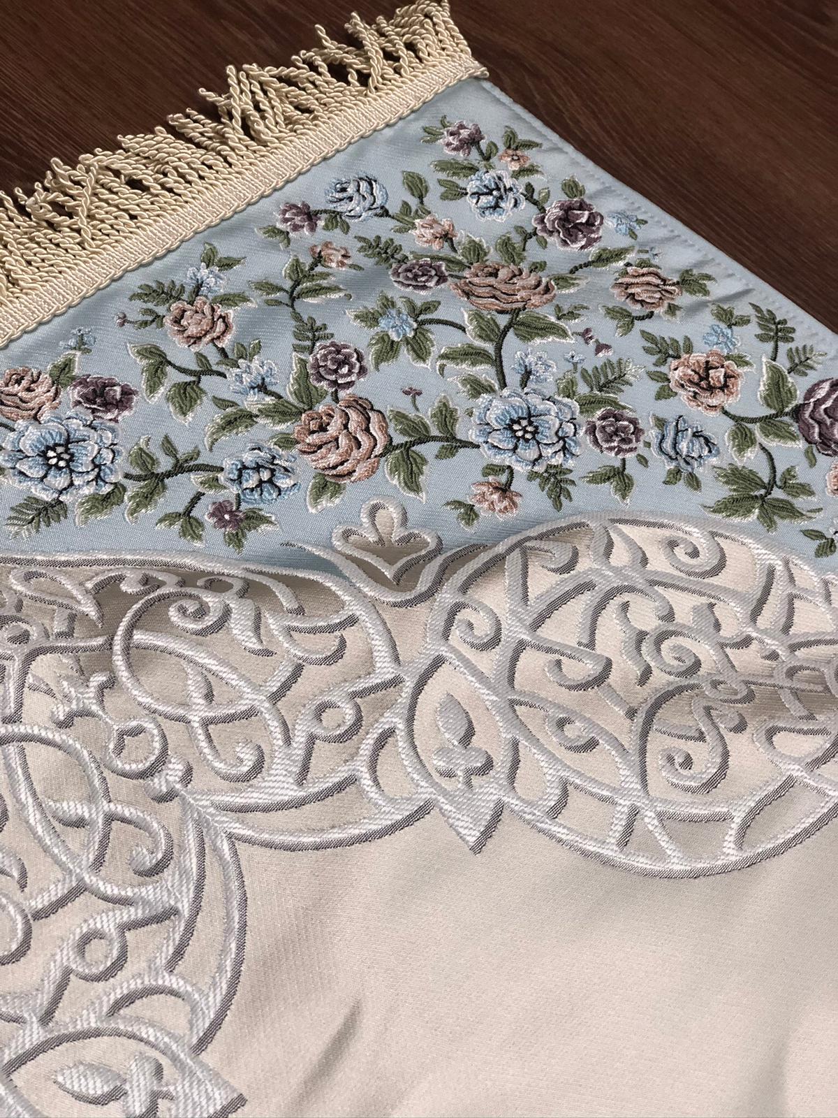 Floral Embroidered Design Premium Satin Padded Luxury Prayer Mat Embossed Detailing Couple Gift Wedding Eid Ramadan Islamic Gifts Personalised Prayer Mat