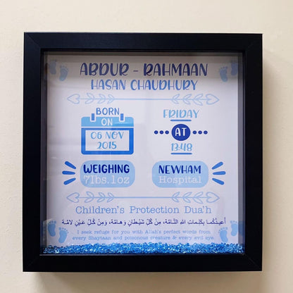 Personalised New Born Baby Box Frame