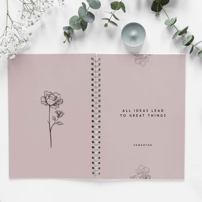 All Ideas Lead To Great Things Print A5 Personalised Notebook Diary Gift