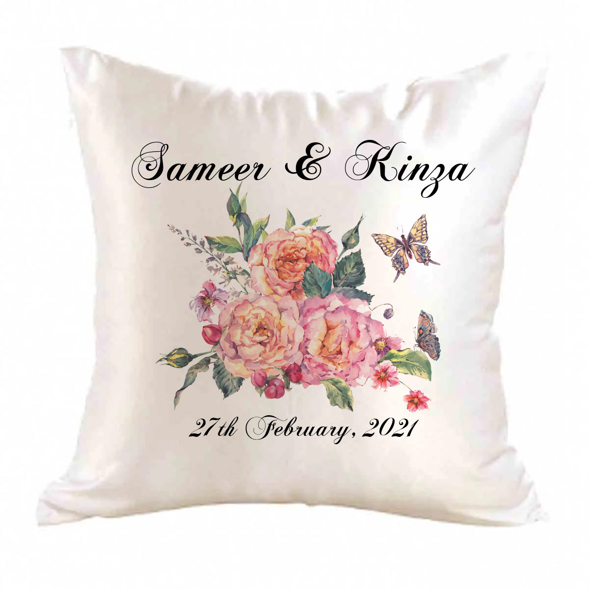 Vintage Rose Floral Design Wedding Gift Bundle Frame Satin Cushion Mugs Slate Hamper Set Nikkah Gift Set