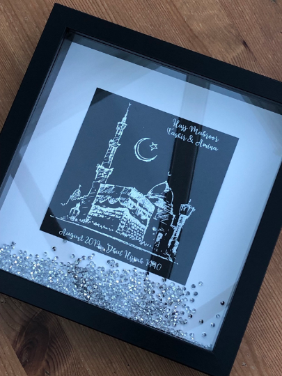 Personalised Frame Of The Holy Kaaba & Masjid E Nabawi