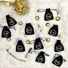 Black Velet Eidi Favour Pouch Eid Gift Bag