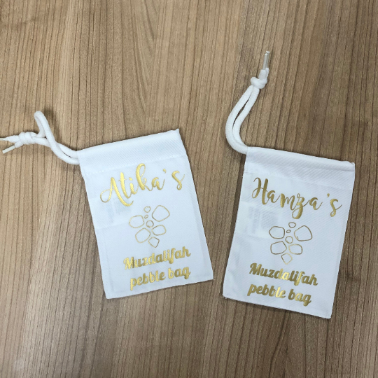 Personalised Hajj Pebble Pouches