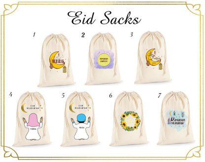 New Designs Eid Ramadan Gift Sack Personalised Name Printed Eid Gift Sack Eid Mubarak Gifts