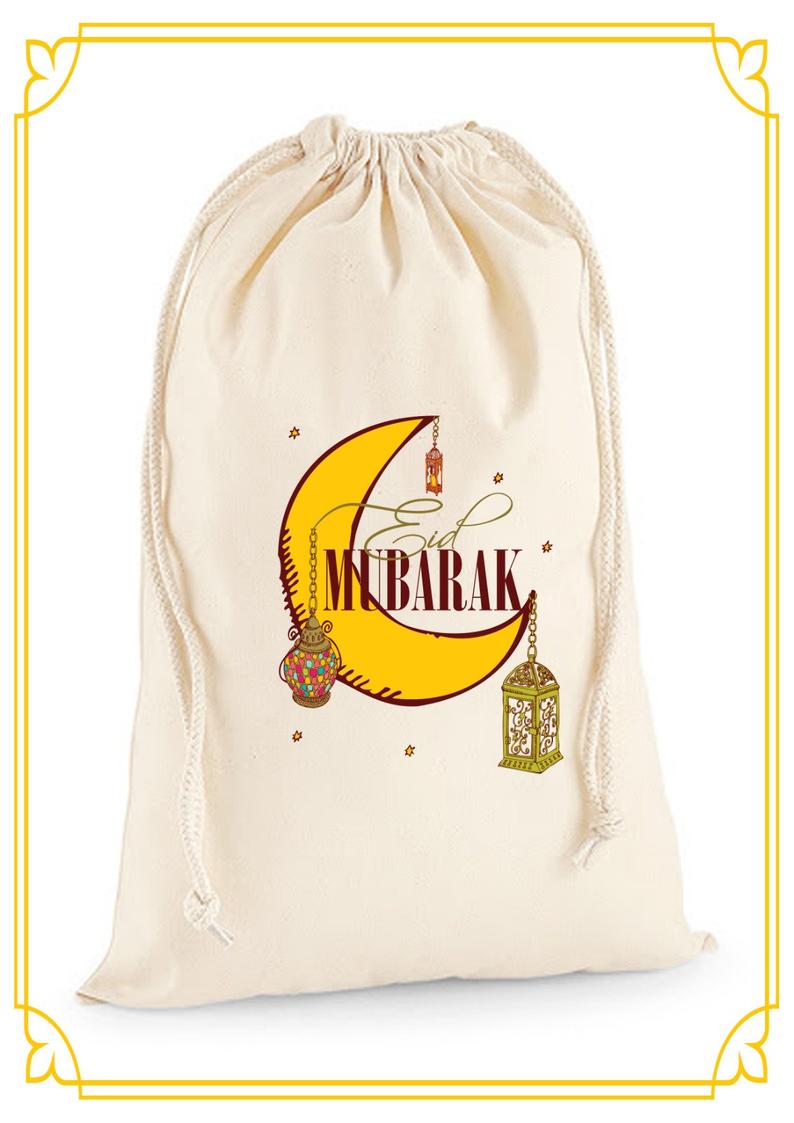 New Designs Eid Ramadan Gift Sack Personalised Name Printed Eid Gift Sack Eid Mubarak Gifts