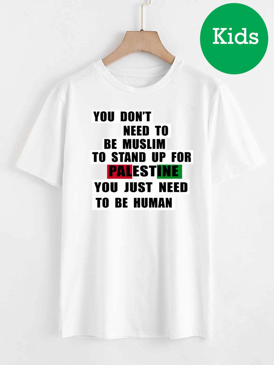 Humanity Before Religion Free Palestine Kids T-shirt