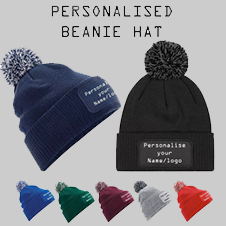 Personalised Beanie Hats With Pom Pom