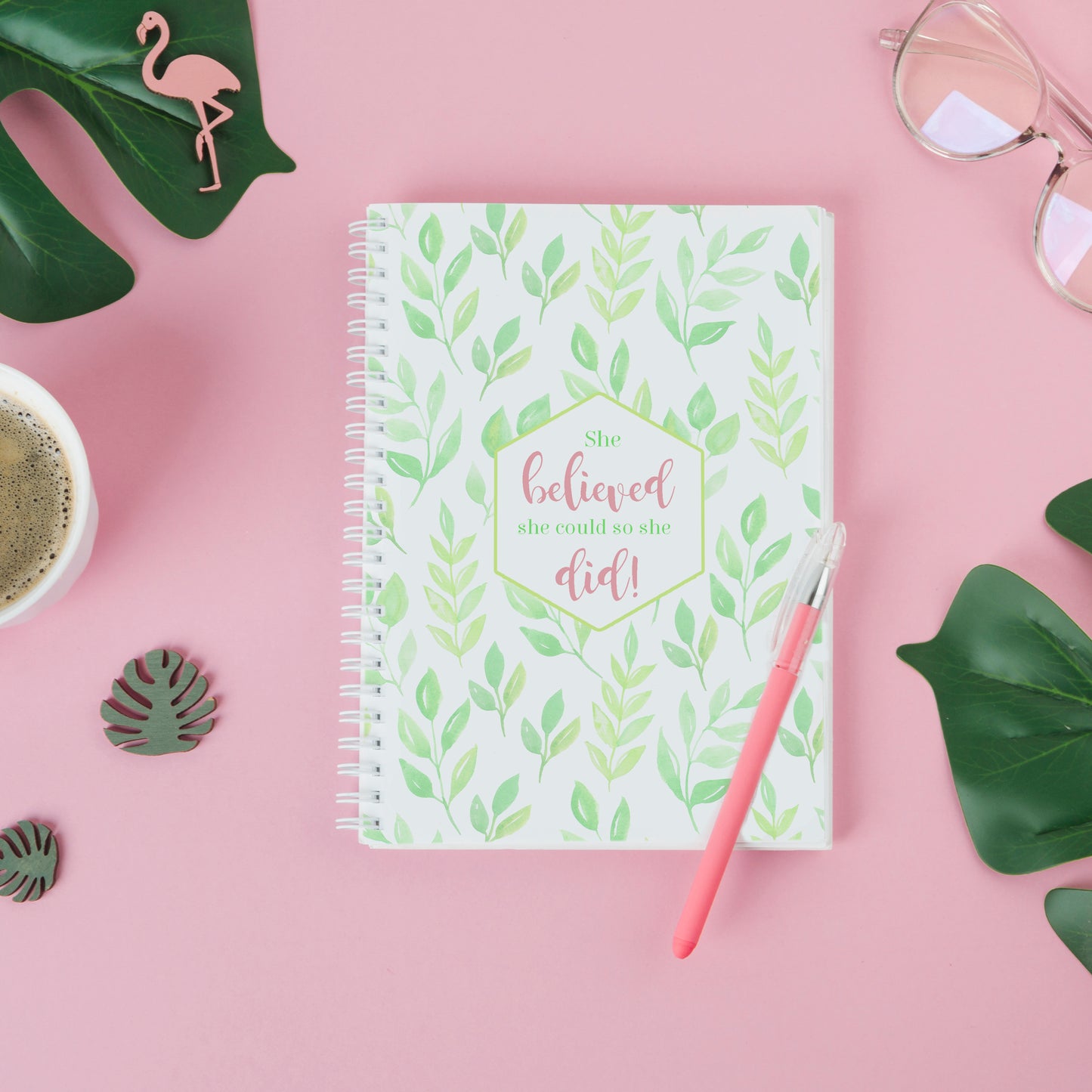 She Believed She Could So She Did Print A5 Notebook Diary Gift