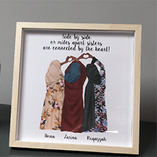 'Sisters Are Connected By Heart' Personalised Frame