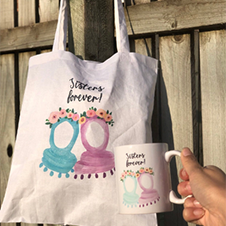 Floral Hijabi Crown Sister Forever Mug & Tote Bag